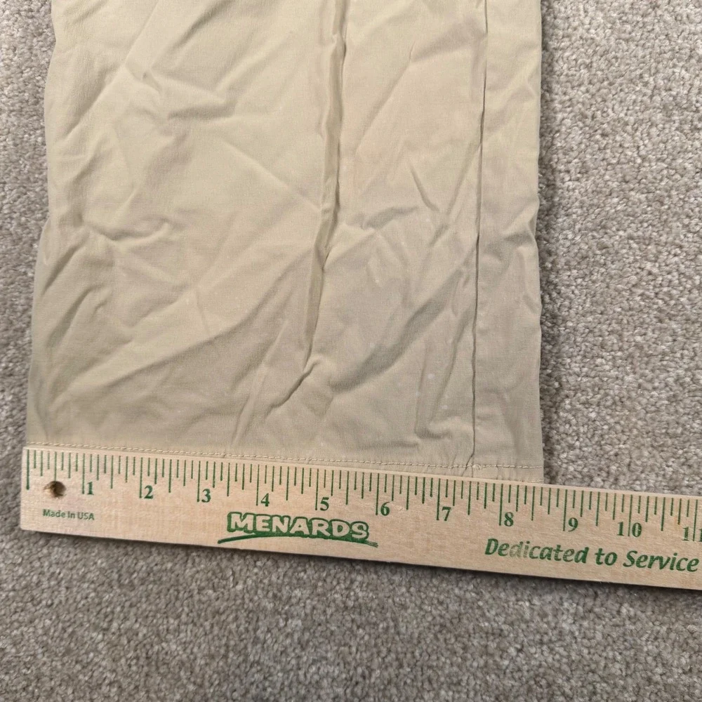 Eddie Bauer Travex Pants Womens 8 (33x32) Beige Roll Up‎ Tab Hiking Utility READ